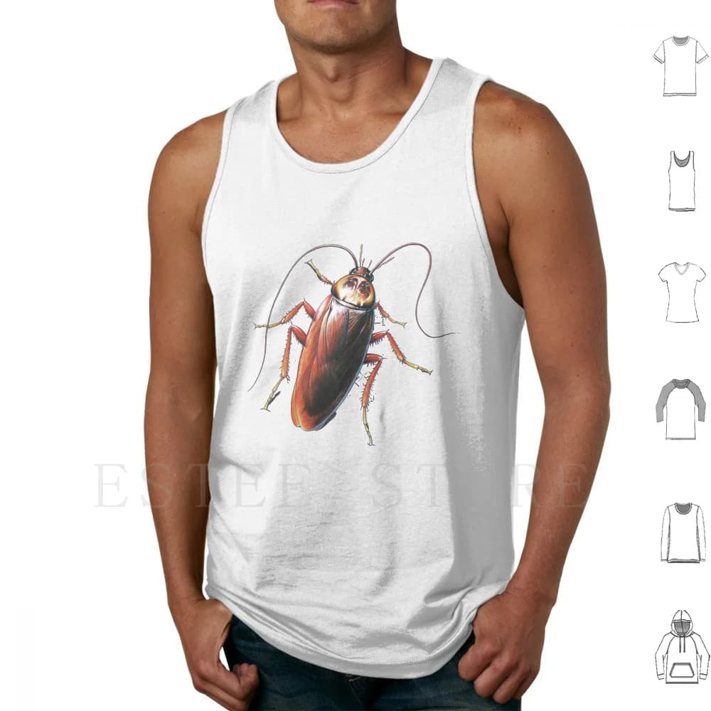 Cockroach Tank Tops Vest Sleeveless Cockroach Vermin Bug Insect Antennae Animal Exoskeleton Brown Realistic Animals Life