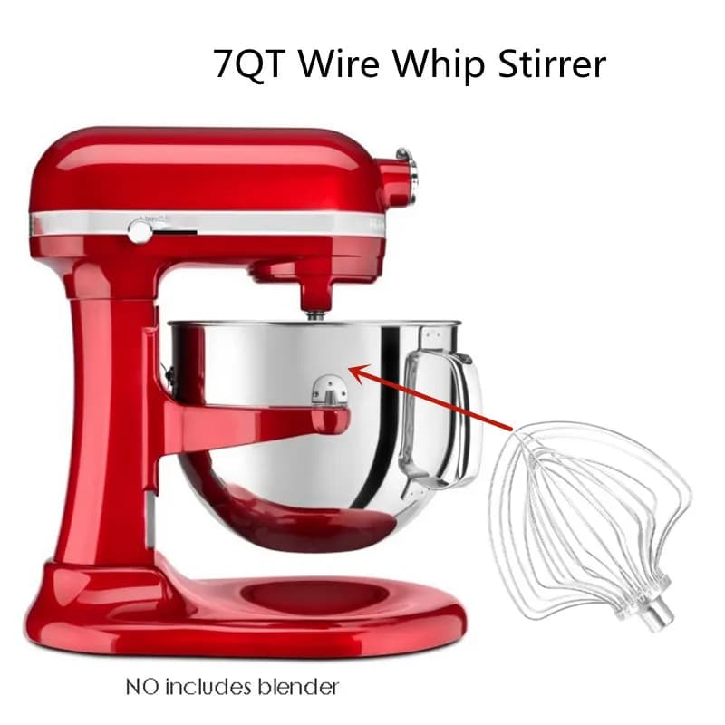 Metal wire blender for KitchenAid 5K7EW mixer, stainless steel wire whip for 7QT KN211WW mixer