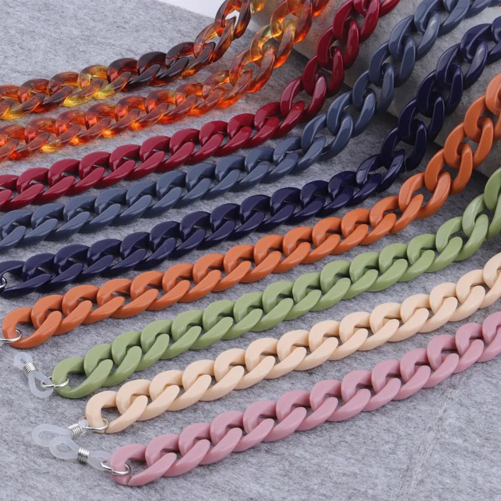 New Fashion Acrylic Glasses Chains Holder Cord Reading Sunglasses Chain Women Largands Eyeglasses Hanging Neck Chain Strap Rope