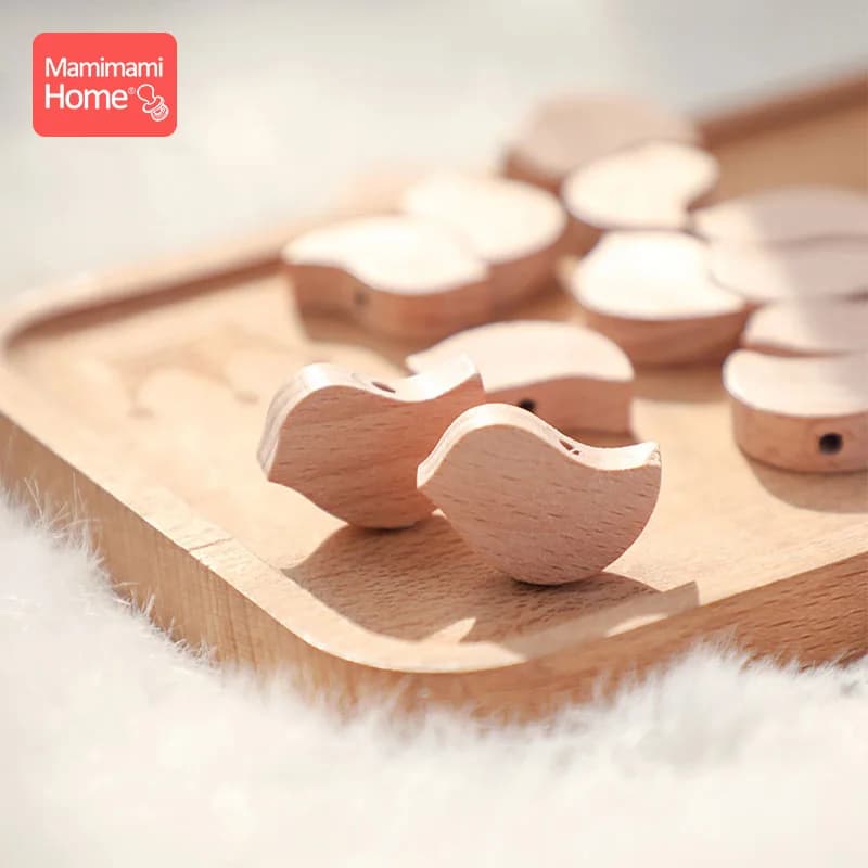 10 pz massaggiagengive legno faggio perlina roditore masticabile stella cuori perlina collana fai da te ciuccio accessori catena prodotti per bambini giocattolo