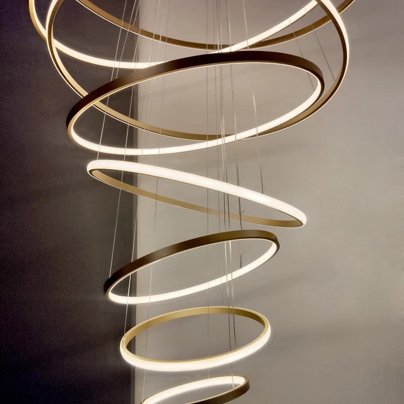 Moderno LED Anello Lampadario FAI DA TE 3/4/5/6 Anelli Sospendere Luce 40/60/80/100/120 centimetri Acrilico Anello Appendere Lampadario Lampada AC85-265v