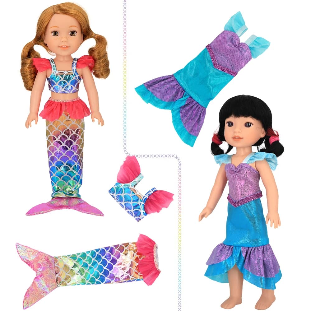 Giocattoli Vestiti per bambole per bambola FAMOSA Nancy da 36-40 cm Accessori per bambole in silicone Costume da bagno a sirena alla moda, vestito