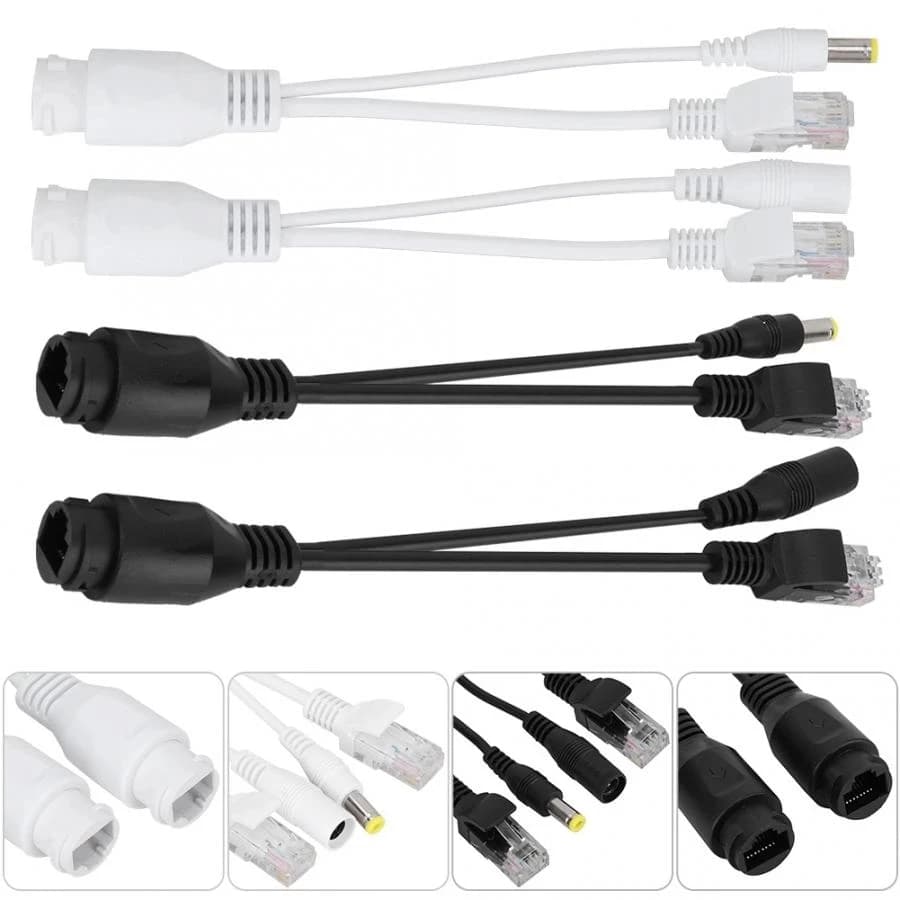 Cavo POE cavo adattatore passivo Power Over Ethernet Splitter POE esterno impermeabile iniettore RJ45 12-48v per telecamera IP