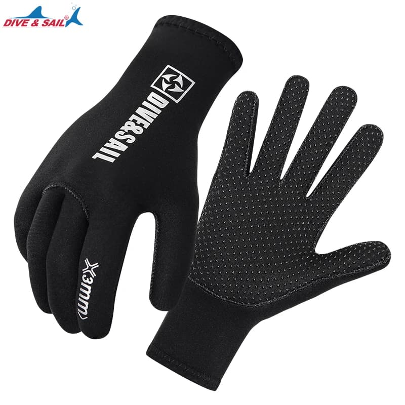 Guanti caldi a cinque dita in neoprene antiscivolo da 3 mm per immersioni Snorkeling Paddling Surf Kayak Canoa Pesca subacquea Sci