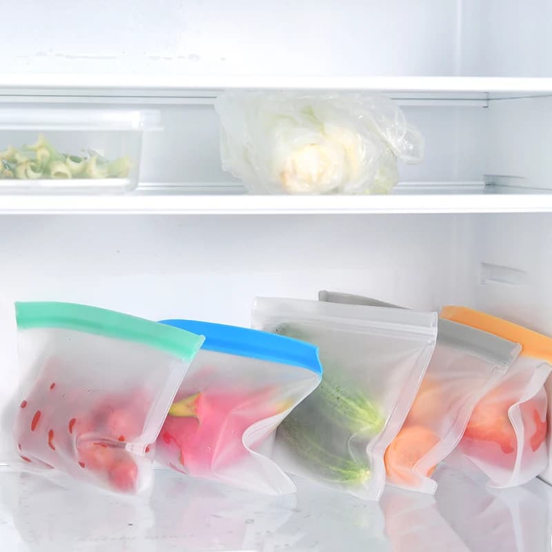 200 Pezzi/Lotto Sacchetti Riutilizzabili per Alimenti con Chiusura a Zip, Contenitori Ermetici per Snack/Frutta, Sacchetti Freschi con Cerniera, Vendita all'Ingrosso