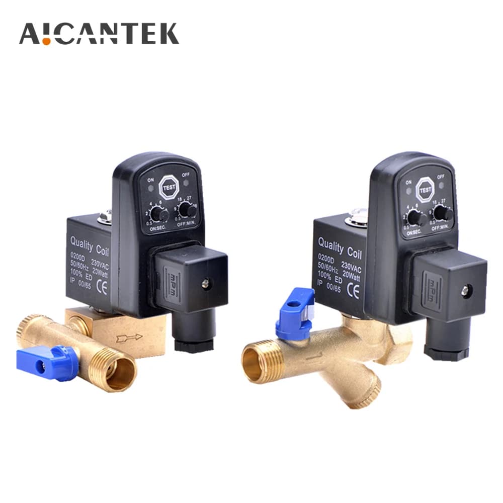 1/2 Valvola di scarico elettronica DN15 Filtro del compressore d'aria Serbatoio di stoccaggio a secco Dispositivo di raffreddamento Temporizzatore elettrico Regolatore automatico dell'acqua 220V/24V/110V