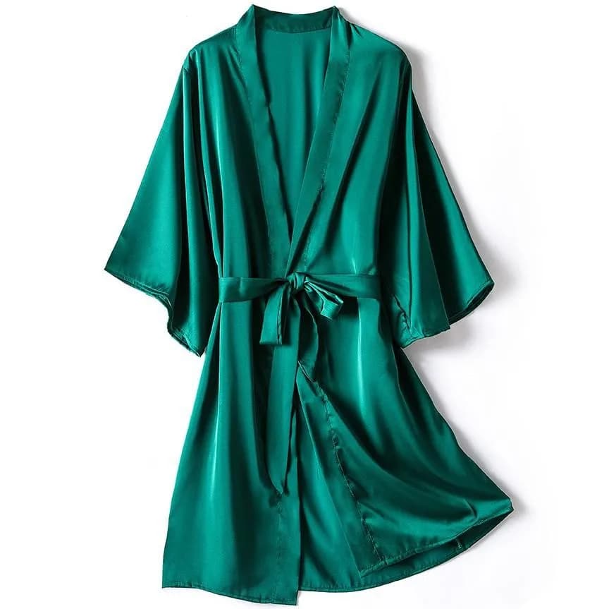 Kimono Bathrobe Dress Women's Dress Set Satin Nightwear Casual Night Shirt Wedding Gift Wedding Dresses Sexy Nightwear