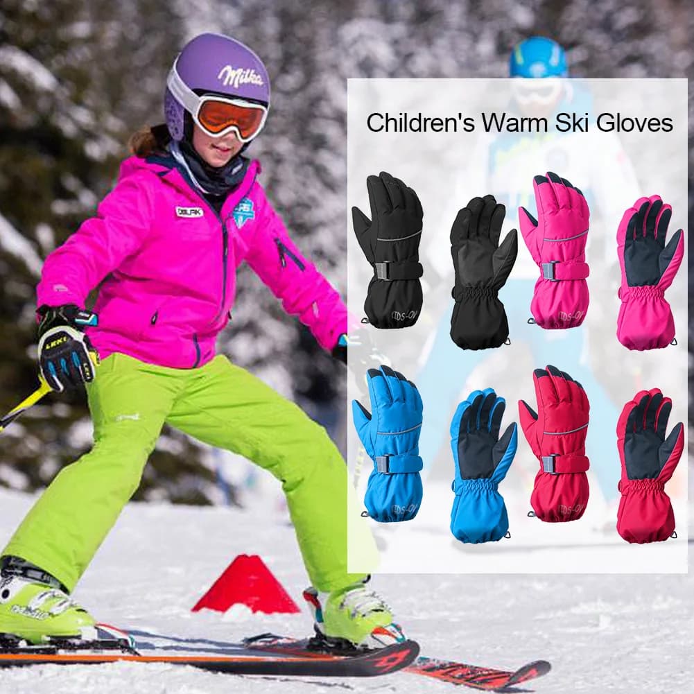 Guanti invernali bambini ragazzi ragazze Childern guanti antivento impermeabili ciclismo bicicletta bici campeggio all'aperto sport sci guanti caldi