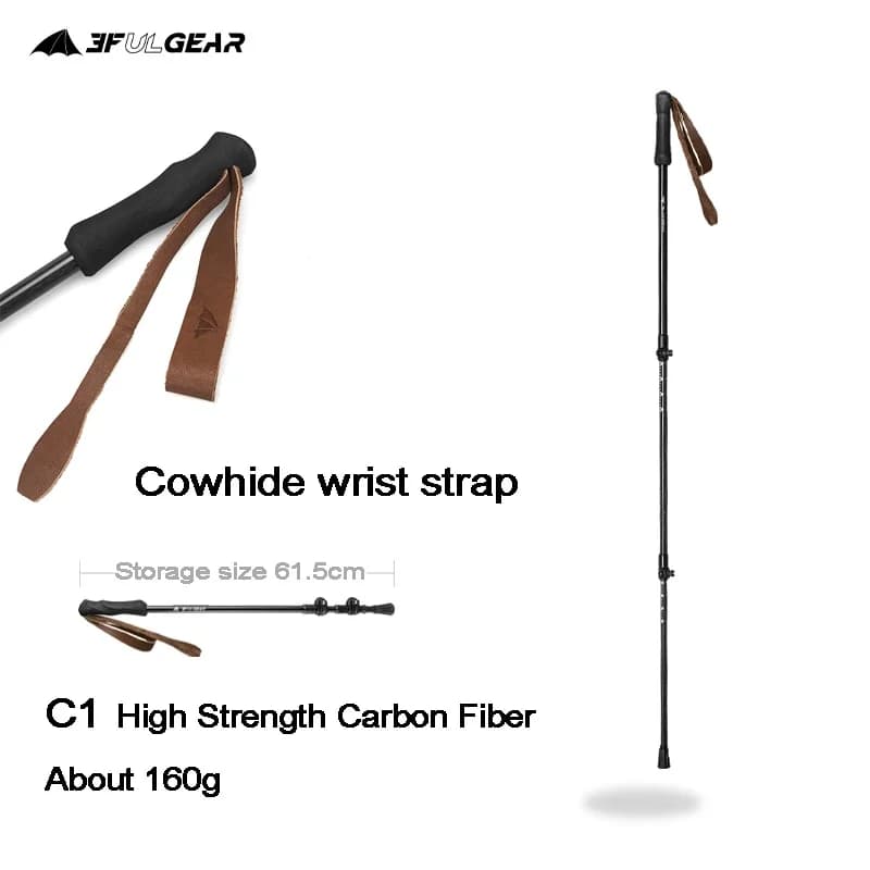 3F UL GEAR Ultralight Adjustable Trekking Stick Sweat Sweat Foot Skewers Tungsten Carbon Fiber Vibration Tips Locks