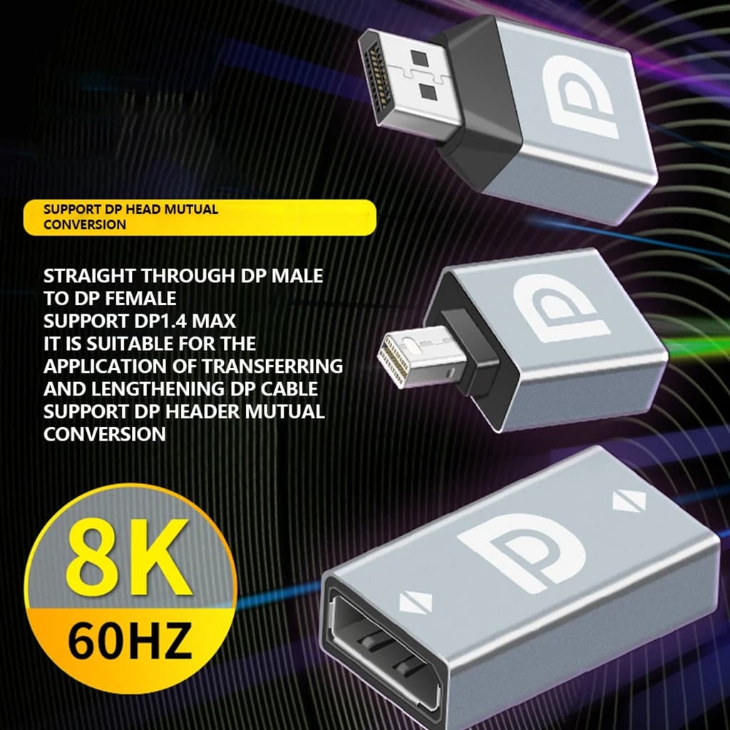 Convertitore Video DP HD DP1.4 a DP supporto adattatore Mini DP femmina a femmina 8K @ 60Hz per proiettore domestico Monitor Computer portatile