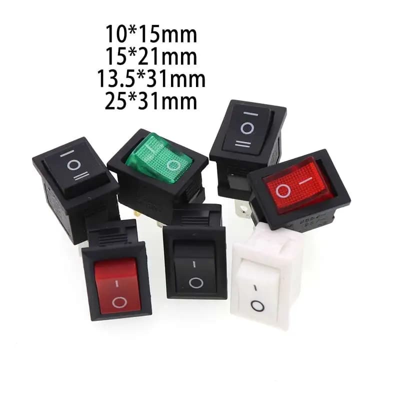 2 pezzi pulsante interruttore a bilanciere 2/3/4/6 pin posizione 250 V luce on off interruttori elettronici coperchio tappo impermeabile contatti a LED