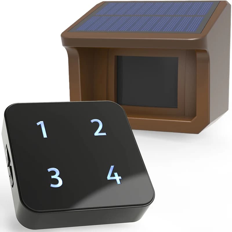HTZSAFE 800 metri Allarme solare wireless per vialetto Sensore di movimento e rilevatore di movimento esterno resistente alle intemperie Sistema di allarme di sicurezza fai-da-te