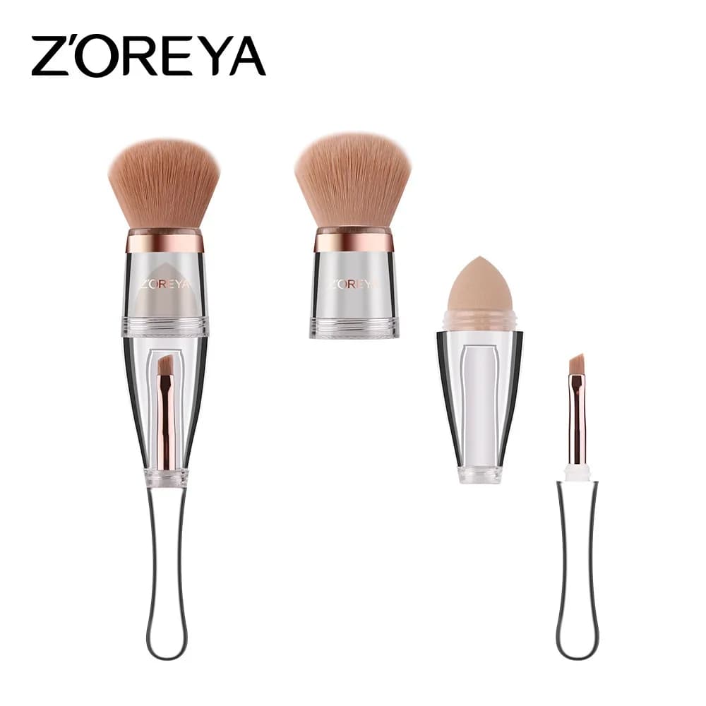Zoreya produttori attualmente disponibili pennello per trucco 3 in 1 combinazione multifunzionale portatile strumenti cosmetici monopezzo regalo