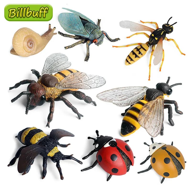 Simulazione Animale Insetto PVC coccinella Ape ragno Modello Action Figure Collezione Cognizione in miniatura Giocattoli educativi per bambini