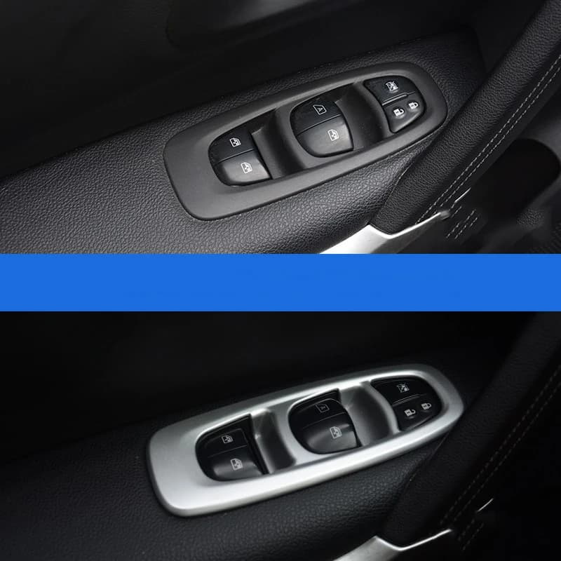 ABS argento Per Renault Kadjar Accessori 2015-2019 Auto Bracciolo Finestra Ascensore In Vetro Interruttore di Controllo Fram Copertura trim 4 pz