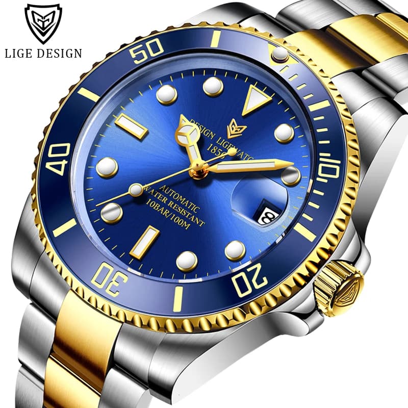 Orologio impermeabile 100ATM 2024 LIGE Orologi di moda da uomo Top Brand Orologio meccanico automatico Tourbillon Orologio da polso in acciaio inossidabile