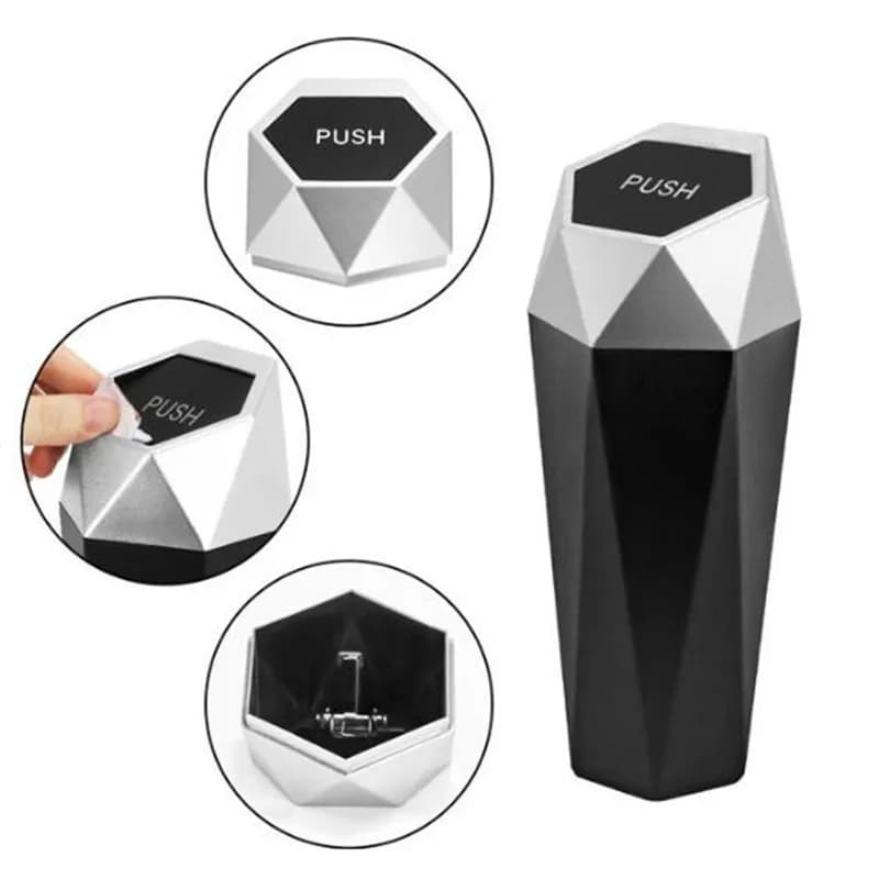 600ML Pattumiera per auto Pattumiera per interni auto Home Office Desktop Rifiuti Bidone della spazzatura Cestino Articoli vari per la casa Barile Box