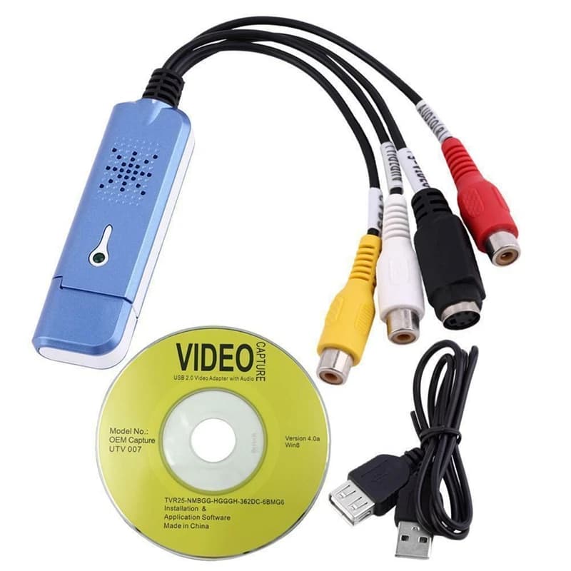 Adattatore per scheda di acquisizione audio video USB 2.0 VHS DVD DVR Convertitore TV per MAC IOS Win/XP/7/8/10