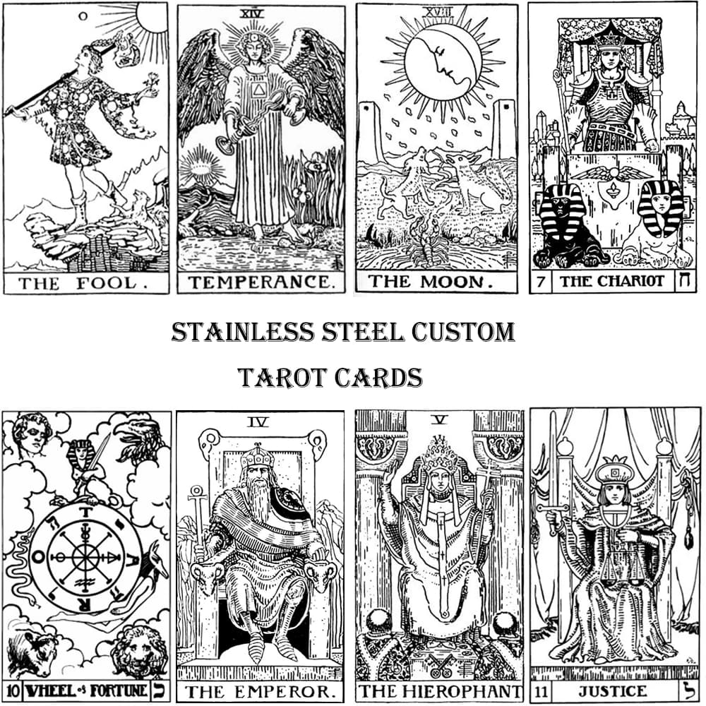 Collana con ciondolo con carta dei tarocchi personalizzata Dawapara Collana con amuleto talismano in acciaio inossidabile dell'Arcana maggiore