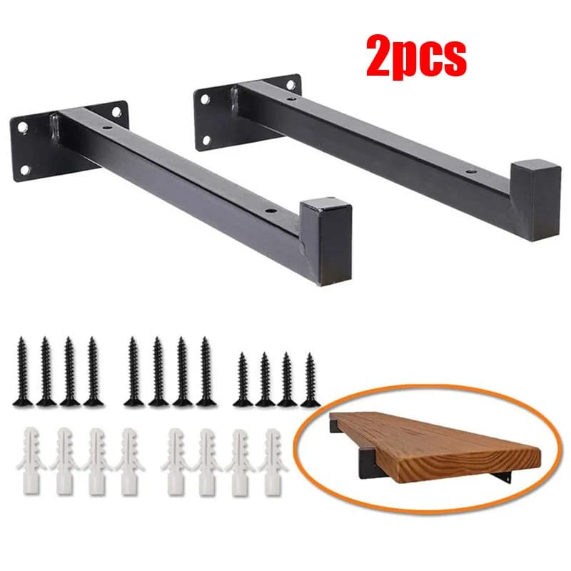 2 pezzi staffa per mensola a parete Heavy Duty ponteggio bordo staffa galleggiante tavolo di supporto in ferro industriale mensola per tubi in acciaio