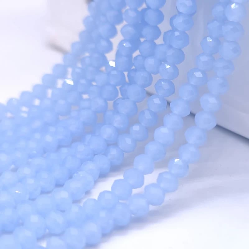 2 3 4 6 8mm Perline rotonde sfaccettate in cristallo di vetro azzurro Perline sfuse per la creazione di gioielli Accessori Collana Bracciale fai da te
