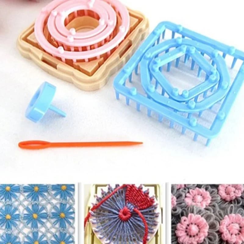 9 pz/set fai da te sciarpa calzino dispositivo per maglieria fiore telaio petali lavorato a maglia filato all'uncinetto strumento per cucire per maglieria sciarpa calzini