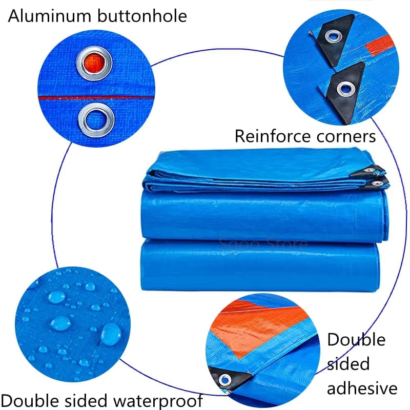 Thick 0.32mm PE Tarpaulin Rainproof Cloth Outdoor Boat Car Truck Canopys Waterproof Garden Plant Shed Pet Cove Cloth Canvas