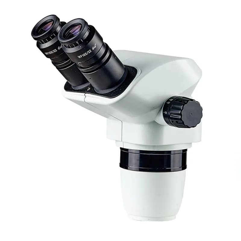 Testa per microscopio stereo binoculare Campo di ingrandimento con zoom continuo 6.7X-45X con oculare WF10X/22MM per dimensioni di montaggio di 76 mm