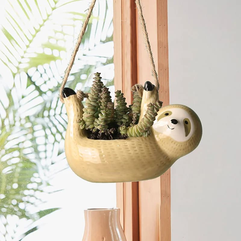 1 pcs pots for hanging plants in ceramic Scindapsus Chlorophytum flower basket suspended flower pot cartoons animal pot garden decoration