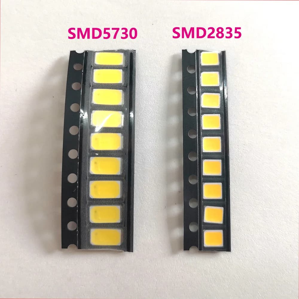 100 PZ molto Di Alta Qualità SMD2835 SMD5730 Rame 3 V 60-65LM Diodo Emettitore di Luce LED 0.5 W Chip LED Super luminoso Perline LED Bianco
