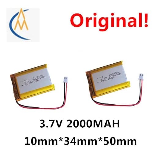 buy more will cheap 2PCS Navigation dash cam lithium battery 3.7V large capacity 103450 Bluetooth speaker 52345 built in 2000mAh