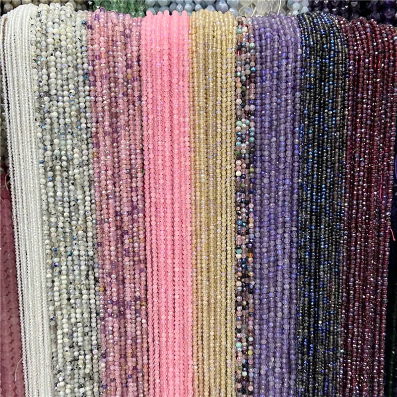 2 3 mm faceted natural stone beads, zircons, pink quartz, amethysts, rubies, agates, beads for jewelry creation, beads, DIY supplies