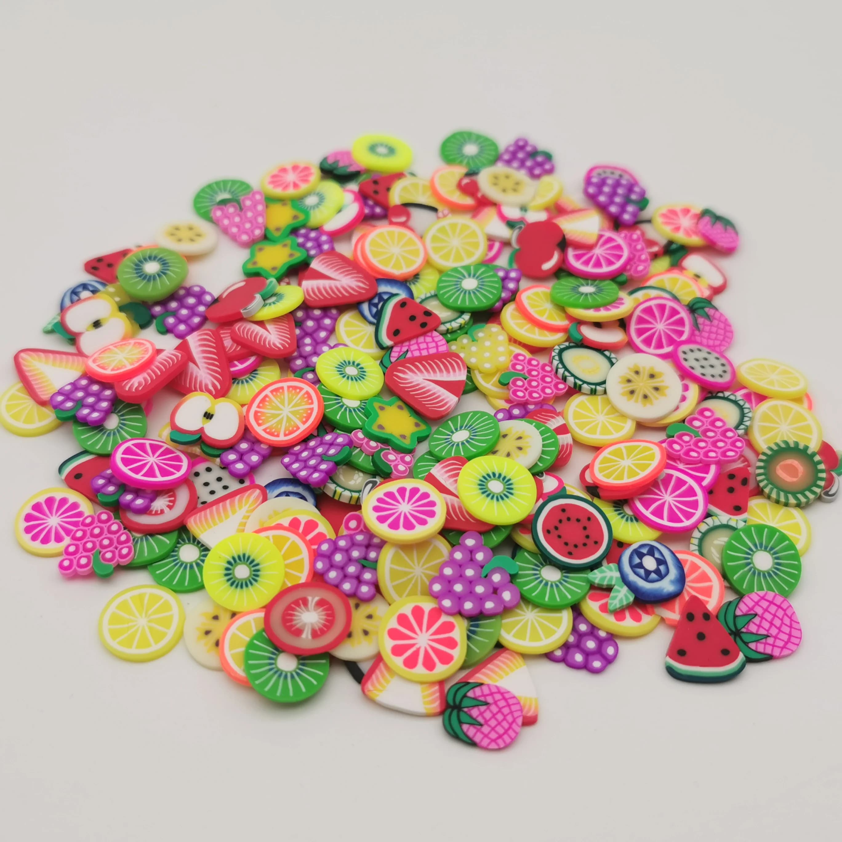 500g 10mm Morbido Argilla Polimerica Fetta di Frutta Spruzza per Slime Shaker Card Slime riempimento Torta Finta Dessert Particelle Alimentari