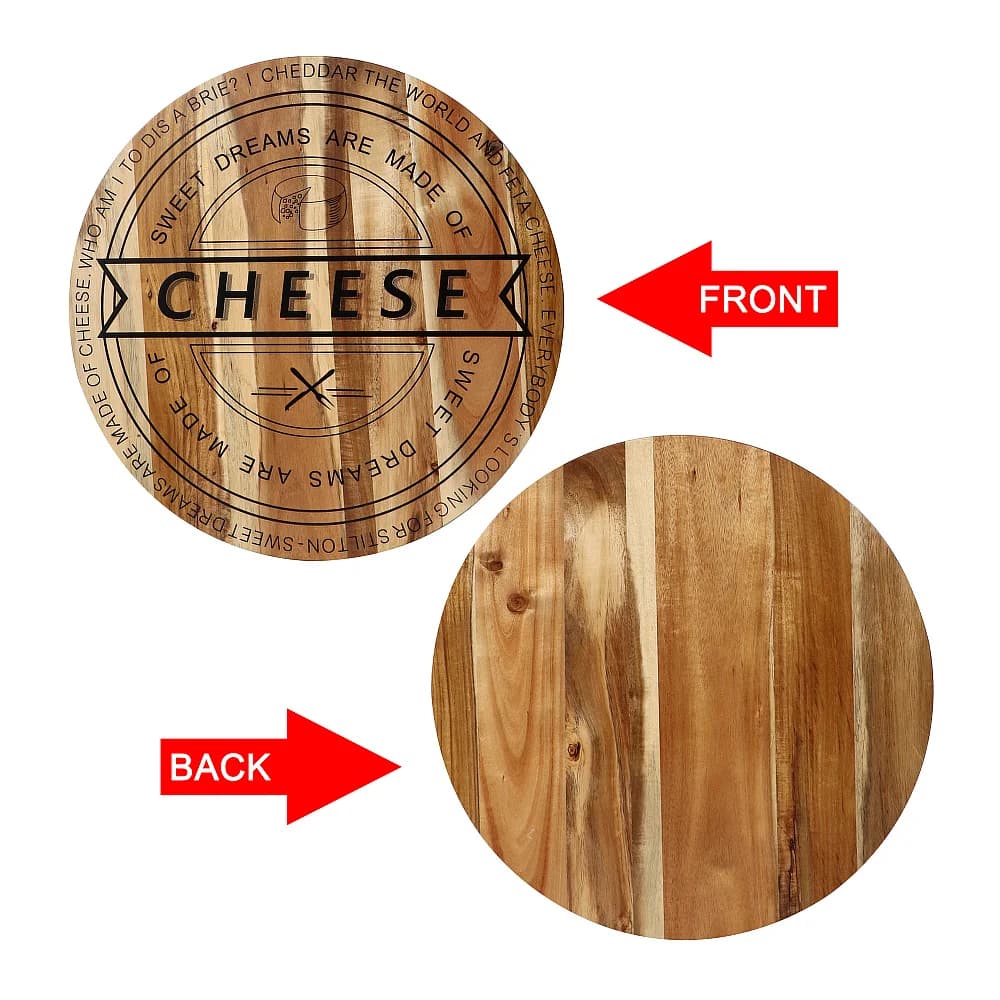 Jaswehome Acacia Wooden Kitchen Table Round Cheese Tables Food Flow Plate Tray Solid Kitchen Cutters Wooden Cutters