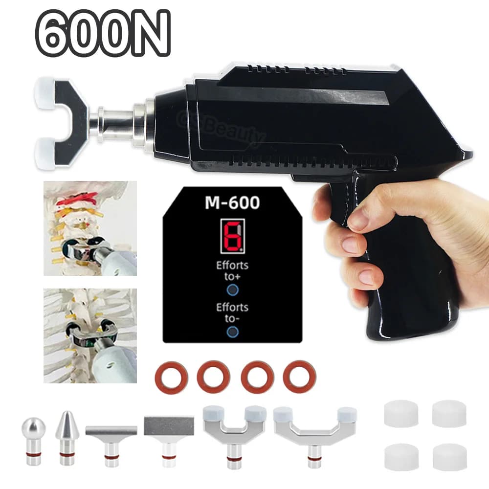 Electric Chiropractic Instrument with 6 Adjustable Force Levels, Massage Gun, Impulse Therapy, Vertebral Column Correction Massage