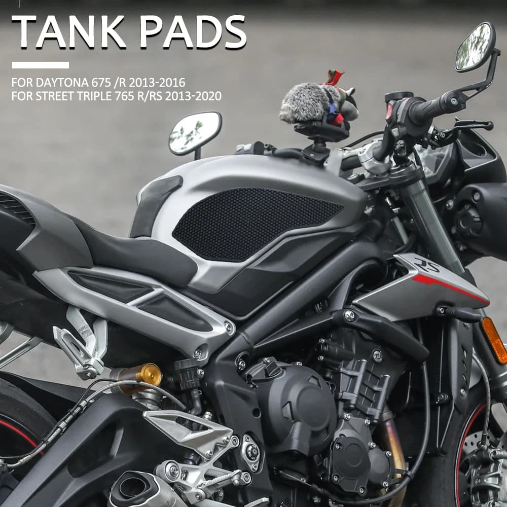 2013 - 2020 cuscinetto di trazione per serbatoio moto adesivo antiscivolo protezione per ginocchio a Gas per Daytona 675 R per Street Triple 765 R RS