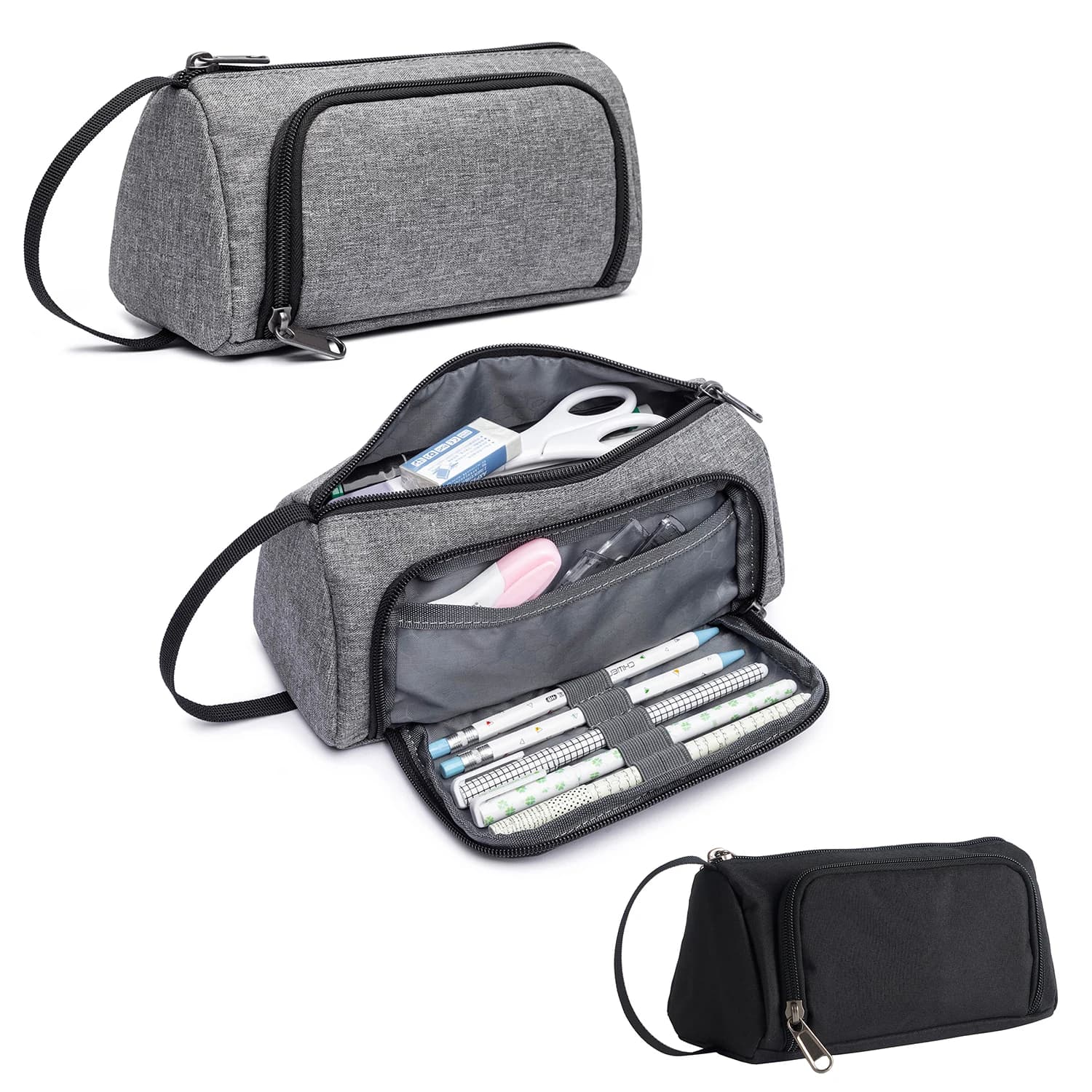 Astuccio per matite per studenti delle scuole Astuccio per ragazze e ragazzi Astuccio per penne per cancelleria Portaoggetti con cerniera Uomo Donna Adolescenti Borsa per cosmetici per trucco