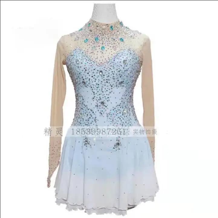 Vestito da pattinaggio artistico Ice dance Girls Game Performance strass Women Shiny