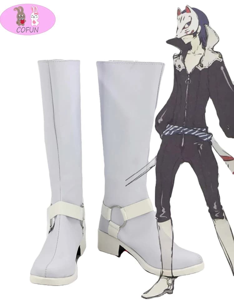 COFUN Persona 5 yd'epoca Kitagawa Cosplay scarpe stivali su misura per adulti