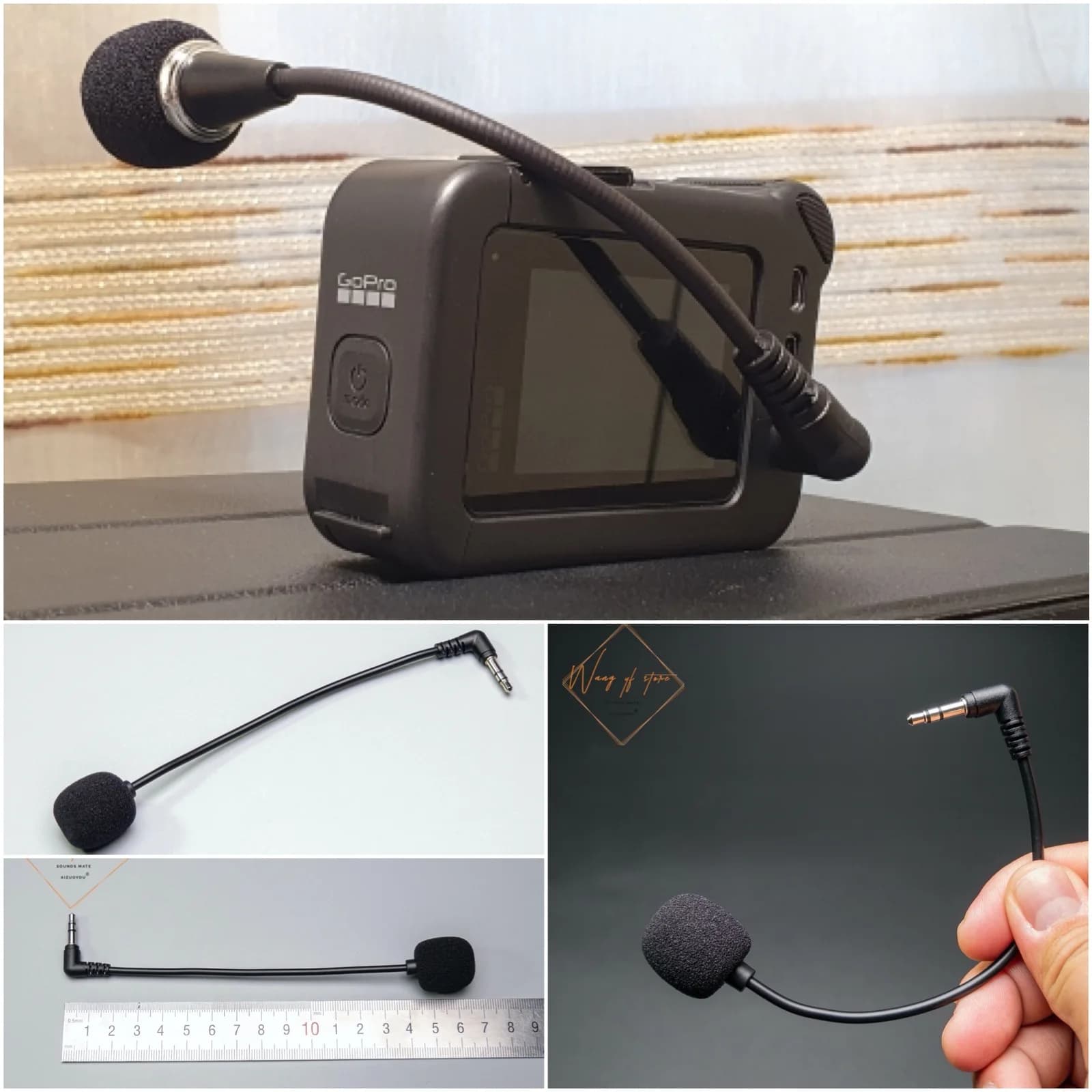 3.5mm Stereo Microphone Jack Stereo for GoPro Go Pro VR headphones Stereo Wired Studio Microphone Headphones