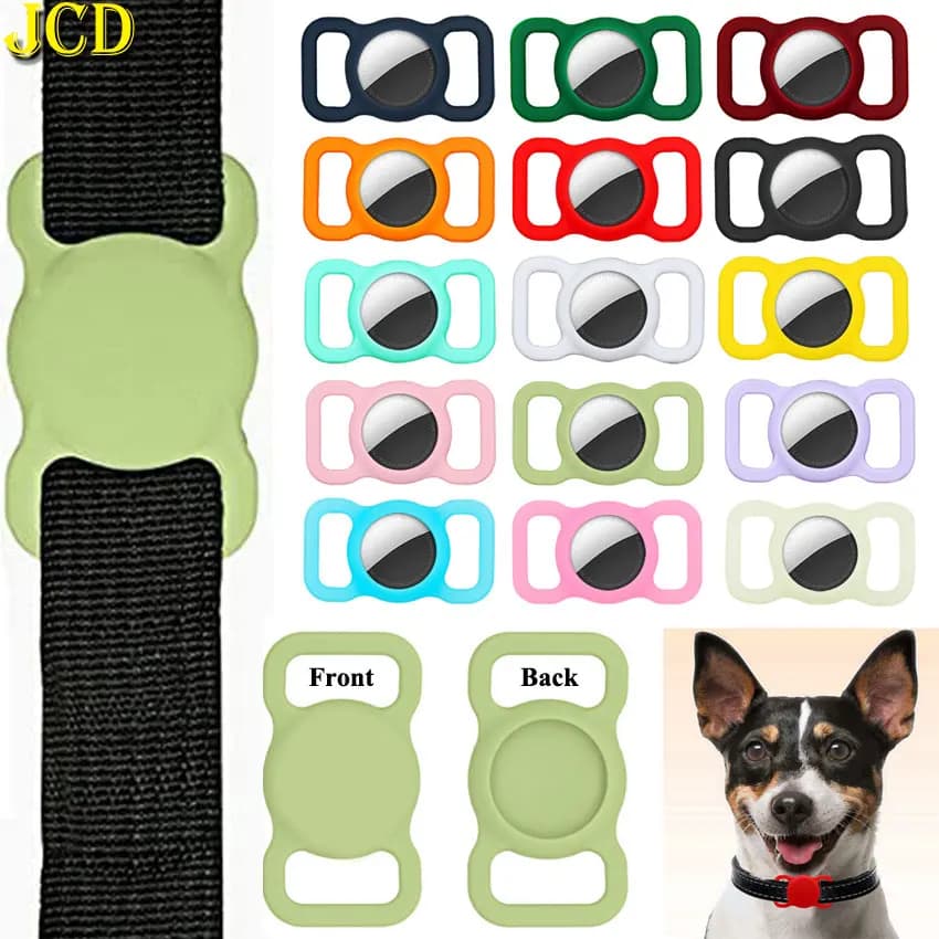 JCD 1 ~ 10pcs Custodia protettiva in silicone per Apple Airtags Pet Dog Cat Posizionamento Tracker Collare Cover Custodia protettiva anti-smarrimento