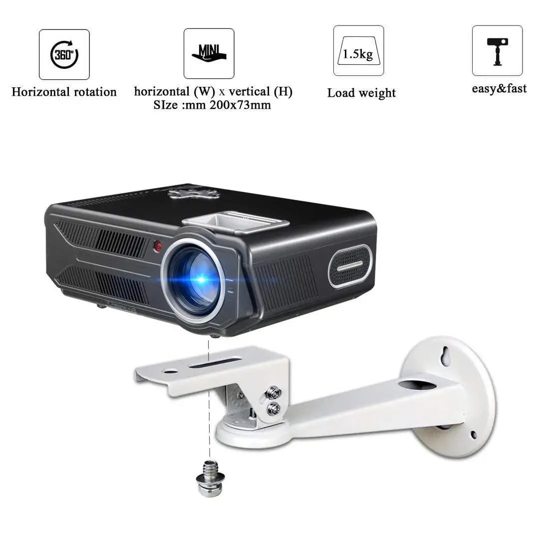 Nuovo Mini proiettore ad angolo 360 staffa girevole a parete universale per proiezione in metallo per yg400 Mounted a parete