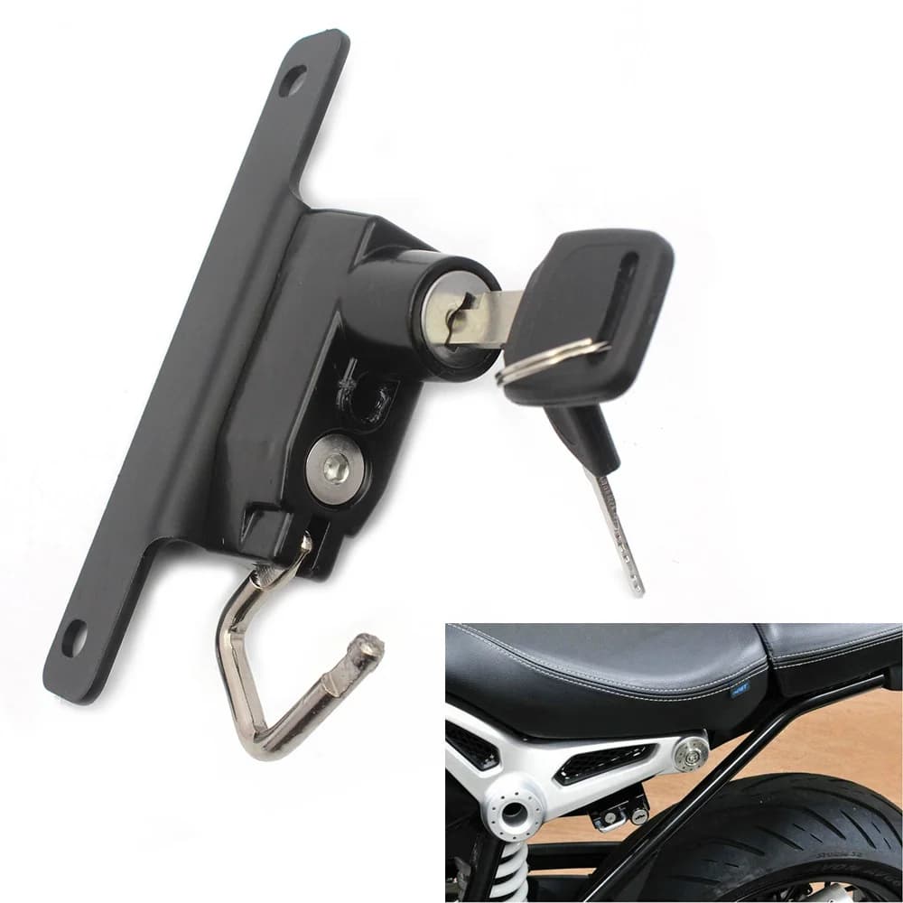 Helmet Lock Keys Left Side For BMW R NineT 2014 2015 2016 Pure Scrambler 2017 2018 2019 2020 Motorcycle Black Stainless Steel