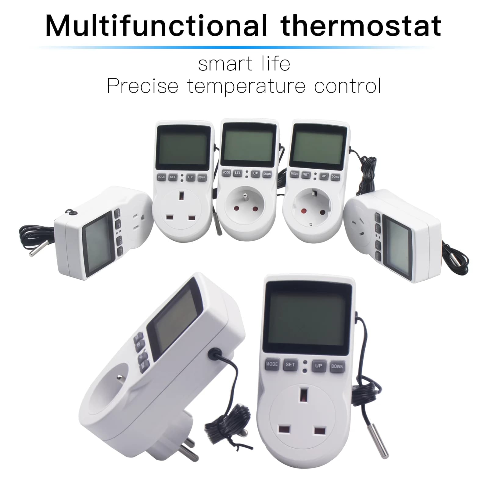 EU FR AU UK US plug Multifunction plug socket Electronic digital timer switch 220V temperature time control kitchen timer socke