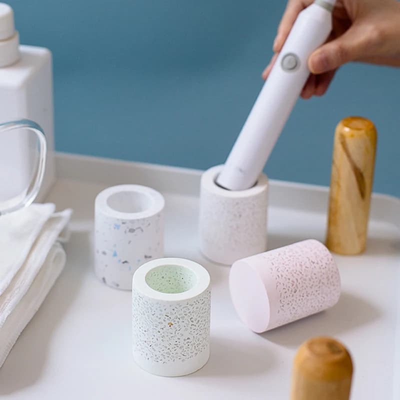 Portaspazzolino stampo in Silicone stampo porta spazzolino da bagno in cemento stampo portacandele in cemento stampi in Silicone