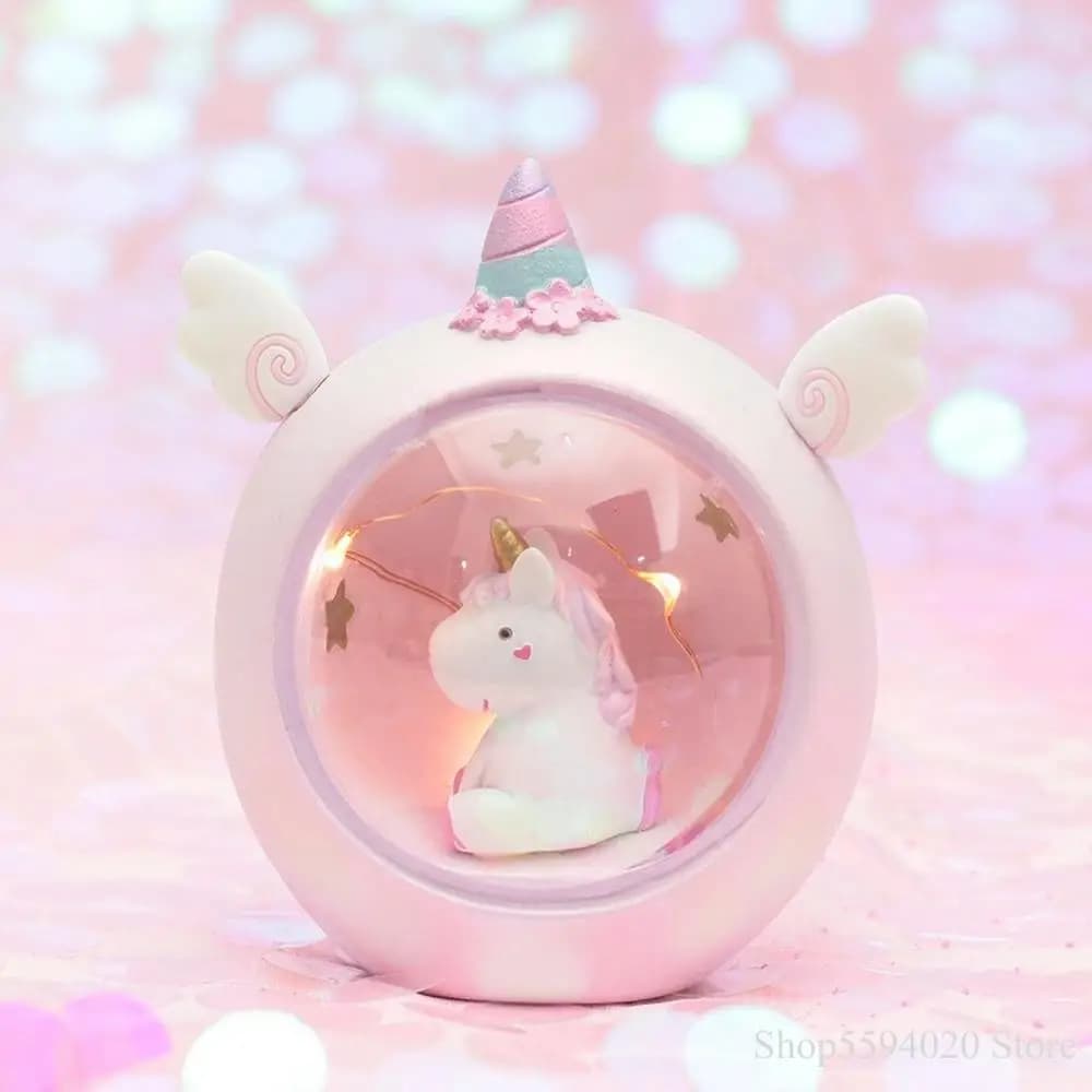 Unicorno stella lampada regalo piccola lampada da notte camera da letto piccola lampada da tavolo decorazione ragazza cuore stanza Anime Action Figure unicorno stampato