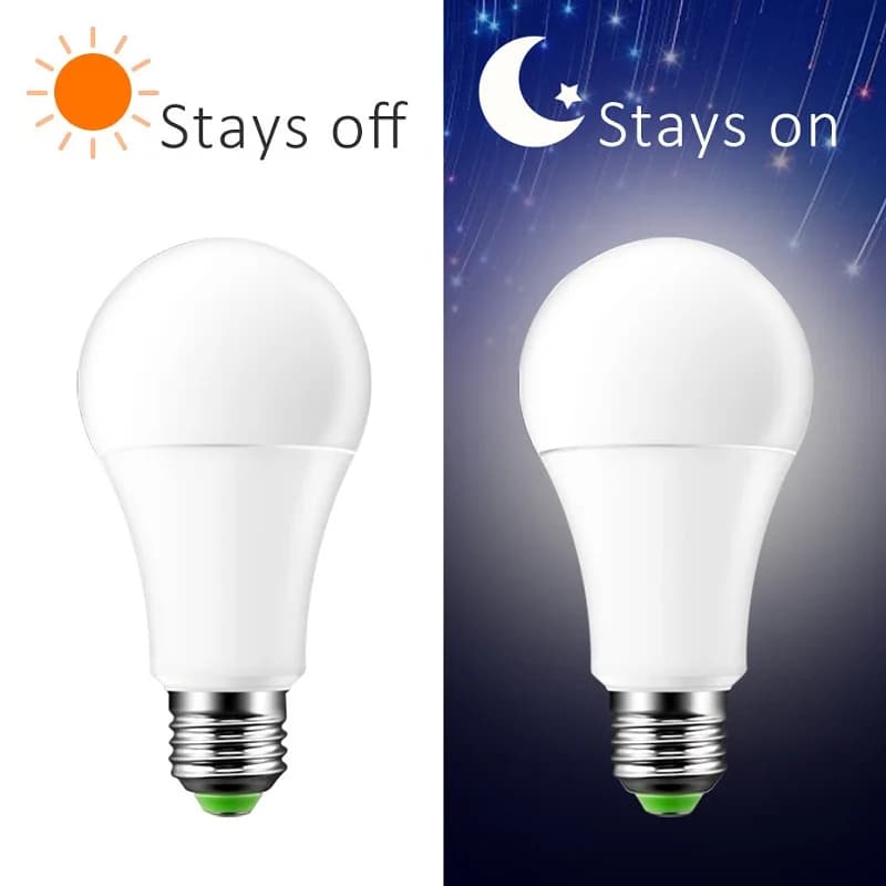 IP44 LED Light Sensor Bulb E27 9W 12W 15W Dusk To Dawn Light LED Bulbs AC 220V Day Night Light Lamp For Garden Home Lighting