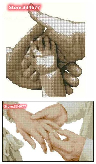 Mani di famiglia semplici Love Forever Decor Kit punto croce in cotone 14CT bianco 11ct Stampa ricamo Muro cucito fatto a mano fai da te