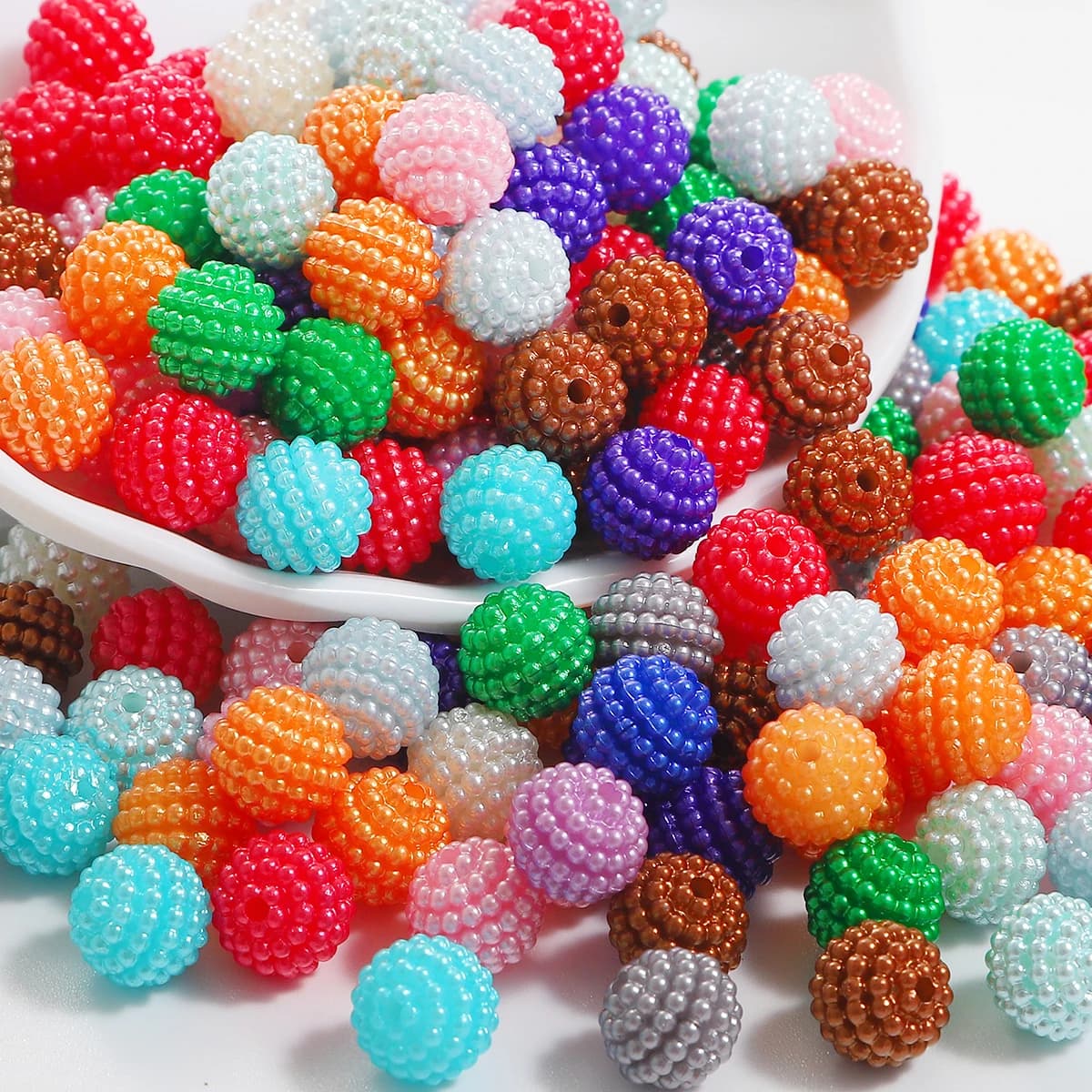 50/100pcs Bayberry Beads 10mm Acrylic Round Imitation Pearl Beads Fit Europe Beads For Jewelry Making DIY Bracelet Accessories