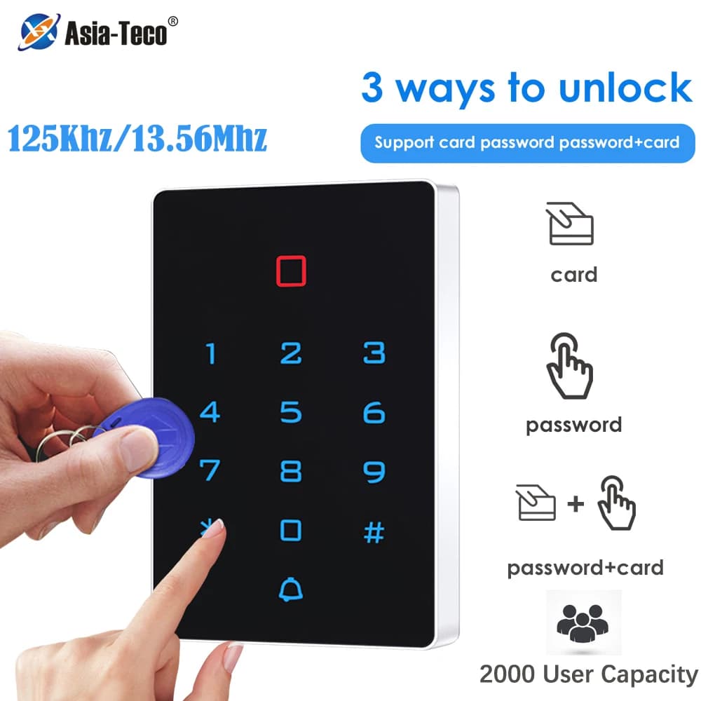 125Khz 13.56Mhz Scheda Rfid Smart Lock Sistema di controllo accessi porta Tastiera porta RFID autonoma Controller di accesso impermeabile